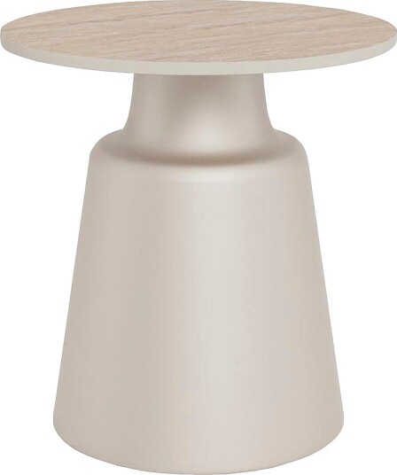 AC Design Furniture   Santorini rundt salongbord plate l. Travertin keramikk søylefot Ø45x47. 5 cm   Grå