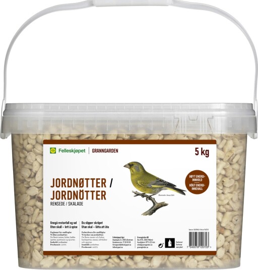 Fk Jordnøtter Renset 5 Kg Bøtte