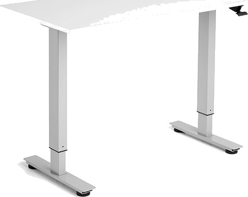 Flexidesk Hæve Sænkebord 120X60 Cm Hvid/Alugrå