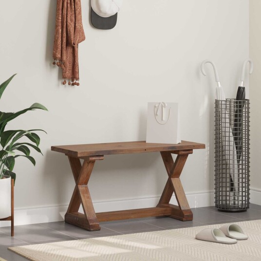 vidaXL benk Naturlig 85 x 35 x 46 cm Massivt gjenvunnet tre vidaXL benk Naturlig 85 x 35 x 46 cm Massivt gjenvunnet tre