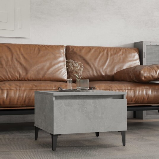  Sidebord betonggrå 50x46x35 cm konstruert tre 8720845668693
