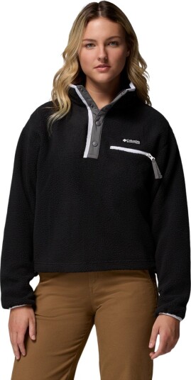 Columbia W Helvetia II Cropped Half Snap Fleece Black Columbia W Helvetia II Cropped Half Snap Fleece Black
