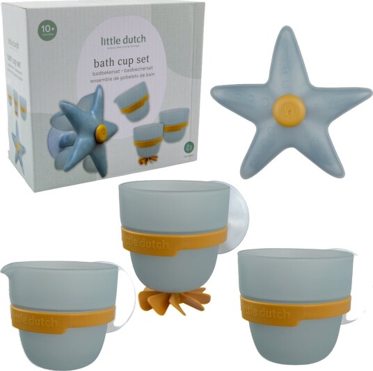 Little Dutch Bath Play Cups Starfish Blue ONE SIZE