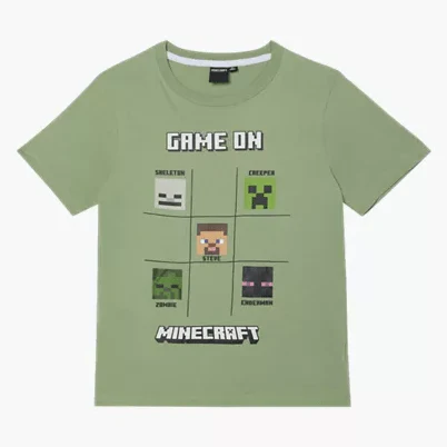 Minecraft T skjorte Game On 140 / 10 år Barn Grønn/Hvit Minecraft T skjorte Game On 140 / 10 år Barn Grønn/Hvit