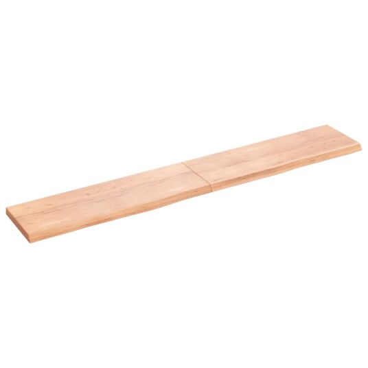 vidaXL Vegghylle lysebrun 180x30x4 cm behandlet heltre eik