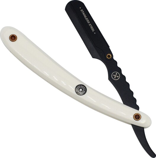 Parker Shaving White Abs Handle Clip Type Black Blade Holder Barber/straight Razor Parker Shaving White Abs Handle Clip Type Black Blade Holder Barber/straight Razor