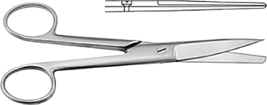 Kirurgisk saks rett spiss/butt 13 cm 1 stk