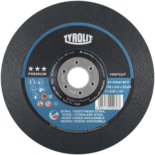Skrubbskive Premium 27E ø178Ã8 A30P-BFX
