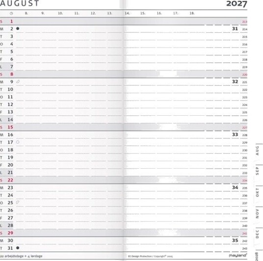 Mayland Index Planner mnedskalender REFILL 2027