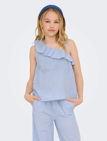 Kids Only Kogsmilla S/L Oneshoulder Top Wvn Blue 158
