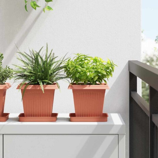 vidaXL Plantepotter 24 pcs Klinker Rød 16 x 16 x 14 cm Plast