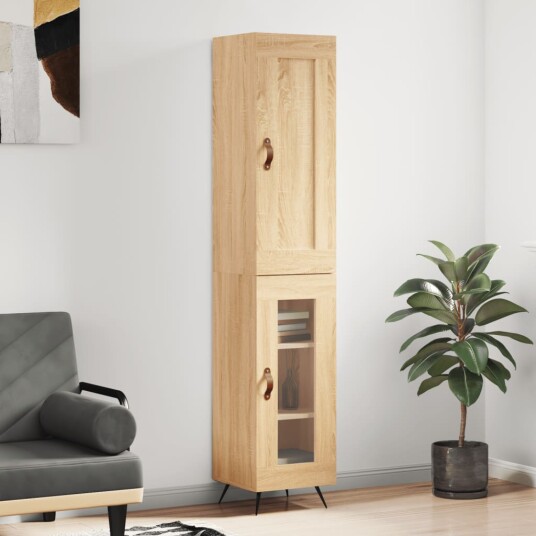vidaXL Highboard sonoma eik 34,5x34x180 cm konstruert tre 8720845497866