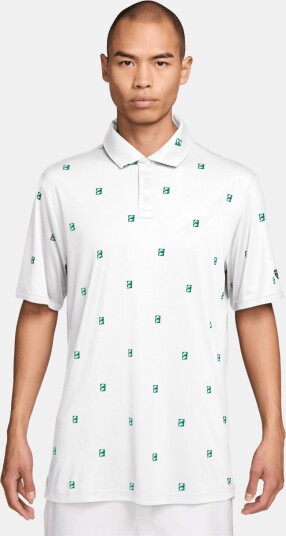 Nike M Par 5 Print Icon Stack Polo Golf pologenser herre White Malachite Small
