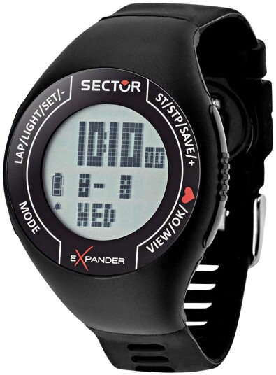 Sector Herreklokke R3251473001 Street LCD/Gummi Ø47 mm