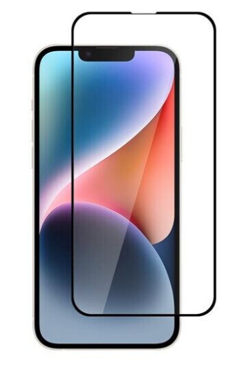 Herdet skjermbeskytter med svart ramme for iPhone 14