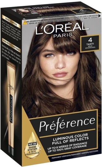 L'Oréal Paris Préférence Hårfarge – 1 Stk. 4 Tahiti L'Oréal Preference Hårpleie Hårfarge & Tilbehør Hårfarge
