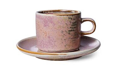 HKLiving Chef ceramics: Kopp med fat 22 cl rustikk rosa