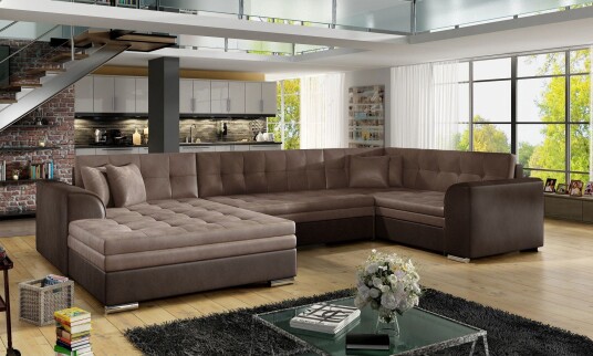 Rineta Sovesofa med Dobbeldivan Brun