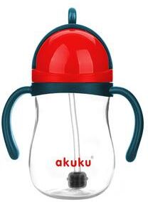 Akuku Non spill kopp   blå/rød   1 stk.