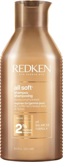 Redken All Soft sjampo 500ml med arganolje og fuktighetsgivende egenskaper