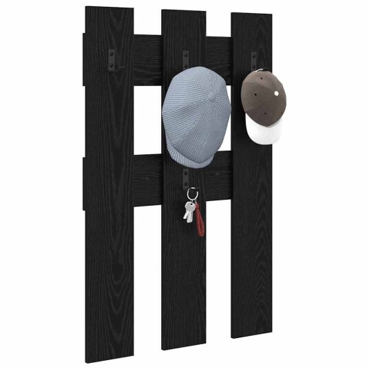  Vegghengt kleshenger Svart eik 65 x 3 x 100 cm Konstruert tre