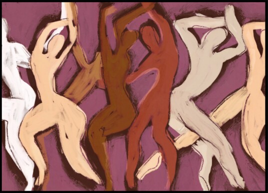 Joyful Dancing Figures Plakat / 30x40