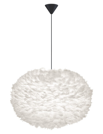 Umage Eos Taklampe XL Hvit med Baldakin i Sort Umage Eos Taklampe XL Hvit med Baldakin i Sort