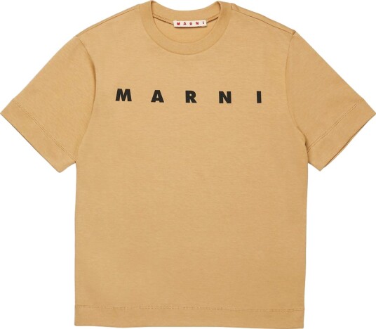 Marni T skjorte Papp Beige m. Svart Marni 8 år 128 T skjorte Brun