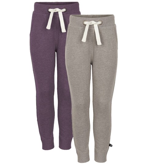 Minymo Joggebukser   2 pack   Lys Brun Melert/Lilla Melert   Minymo   11 år (146)   Joggebukse