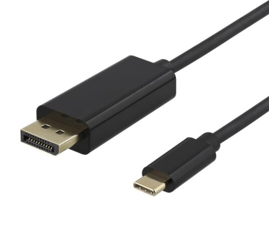 DELTACO USB-C til DisplayPort-kabel, 1 m, 4K@60 Hz, svart DELTACO USB-C til DisplayPort-kabel, 1 m, 4K@60 Hz, svart