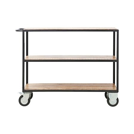 Hyllesystem 4 Hjul H98 cm - Svart/Tre