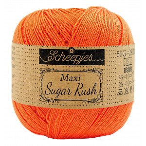 Scheepjes Maxi Sugar Rush Garn Unicolor 189 Kongelig Oransje