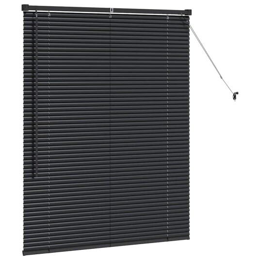 Vindu Persienne med gardiner Svart Aluminium Vindu Persienne med gardiner Svart Aluminium