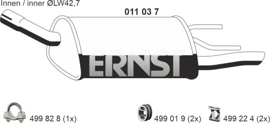Bakre eksospotte ERNST 011037