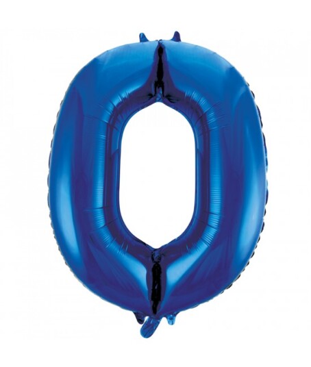 Tallet 0 Royal Blå JUMBO Folieballong 86 cm Tallet 0 Royal Blå JUMBO Folieballong 86 cm