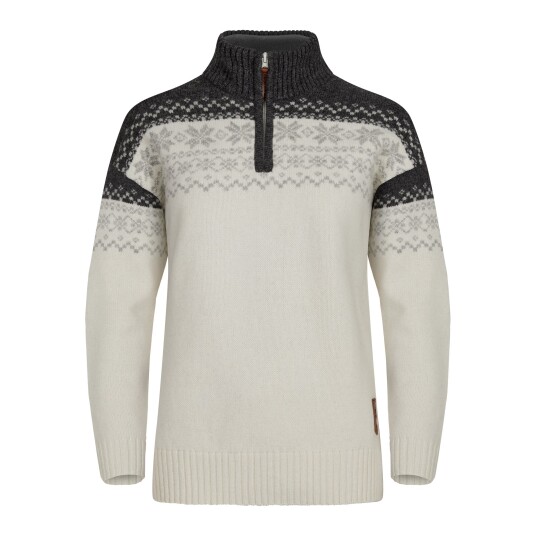 Gridarmor Women's Snøkrystall Half Zip Ullgenser White/dk. Grey/lt. Grey M Gridarmor Women's Snøkrystall Half Zip Ullgenser White/dk. Grey/lt. Grey M
