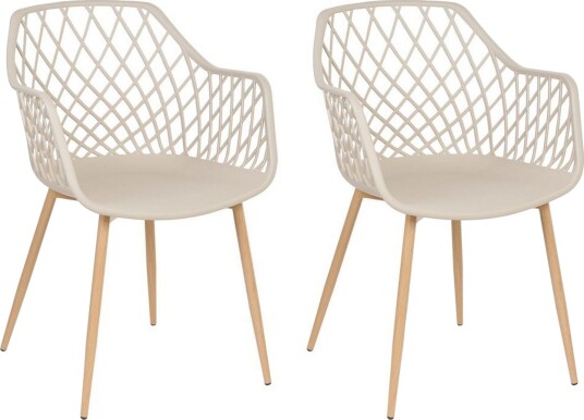 Matsalsstol Beliani Nashua set om 2 Beige -