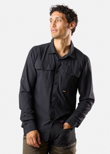 Swedemount Lofoten Hiking Shirt Black S Langarmede Skjorter