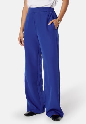 Pieces Bossy HW Wide Plain Pant Mazarine Blue M/32