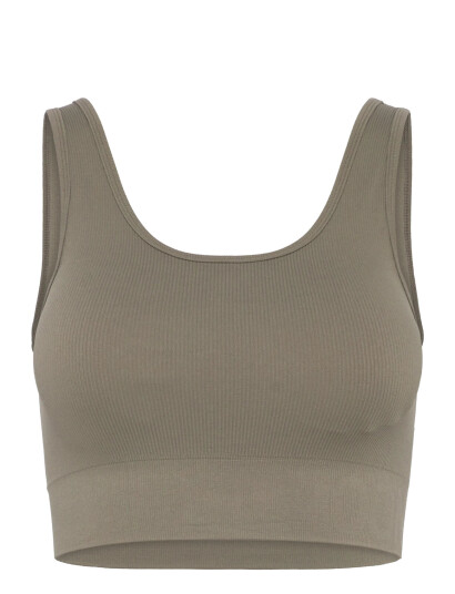 Moonchild Yoga Wear Soft Rib Seamless Crop Top - Khaki green - M Moonchild Yoga Wear Soft Rib Seamless Crop Top - Khaki green - M