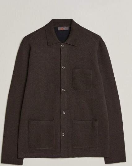 Morris Dudley Knitted Overshirt Brown