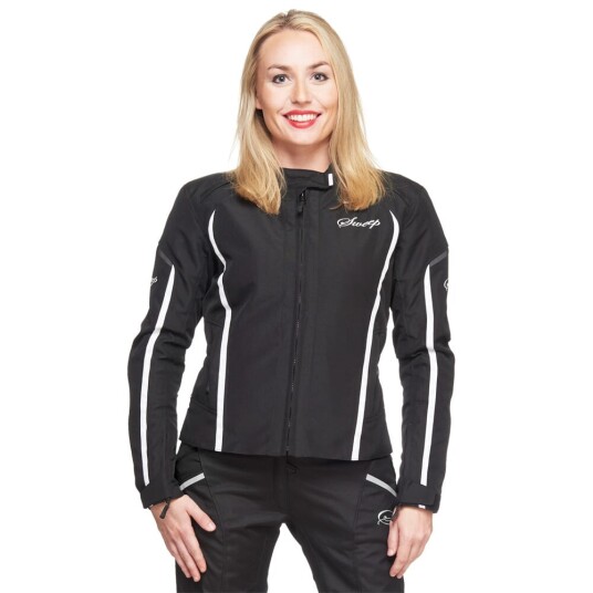 Sweep Milanese Dame MC-Jakke Svart/Hvit XL Sweep Milanese Dame MC-Jakke Svart/Hvit XL