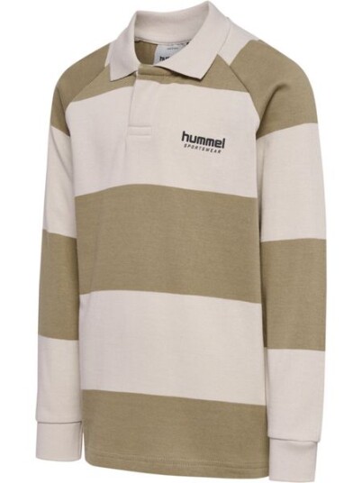 Hummel Loose Striped Polo til barn - cornstalk