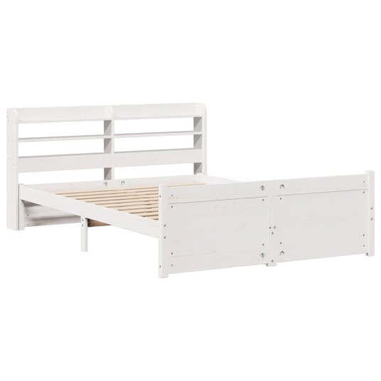 Sengeramme med hodegavl hvit 120x200 cm heltre furu