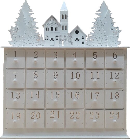 Seasons Christmas Collection Julekalender 31x35cm Hvit Seasons Christmas Collection Julekalender 31x35cm Hvit