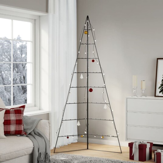  Juletre til dekorasjon metall svart 210 cm