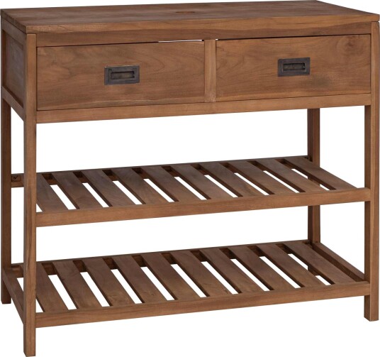 vidaXL Baderomsskap Naturlig 90 x 45 x 75 cm Massivt Teaktre
