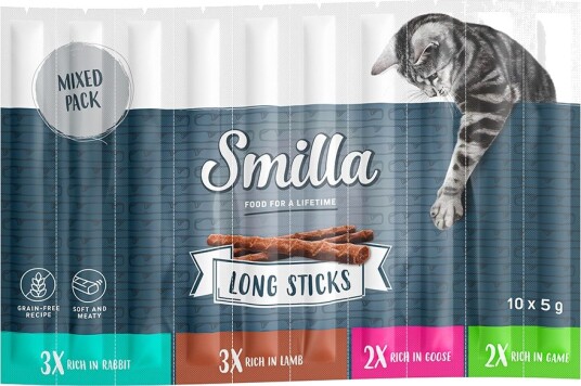 Smilla Long Sticks Mixpakke 2 Kanin Gås Og Vilt Lam 10 X 5 G