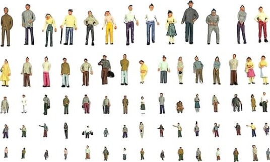 Menneskefigurer til Modellbygging ABS 100 stk