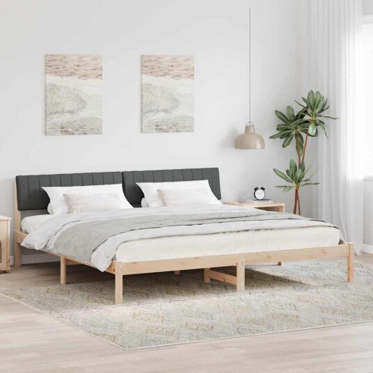 Sengestamme brun og mørkegrå 150 x 200 cm Heltre furu